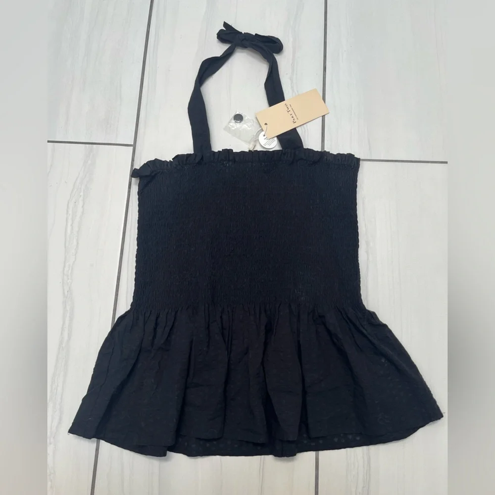 Part Two 100% Cotton Black Smocked Top (wear straps 2 ways) - Picture 5 of 7